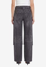 The Attico Washed Straight-Leg Jeans Black 260WCP00294CCC129WS_414