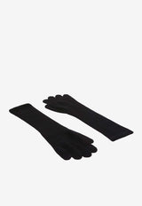 Max Mara Jock Ribbed Embroidered Gloves Black 2524566012600MMJOCK_012