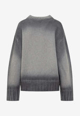 The Attico Sprayed Knit Wool Cashmere Sweater Gray 260WCK00126KWS011SP_607