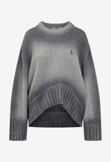 The Attico Sprayed Knit Wool Cashmere Sweater Gray 260WCK00126KWS011SP_607