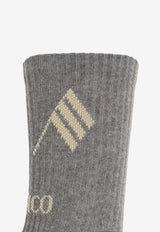 The Attico Logo Embroidered Ribbed Socks Gray 260WAK00021CCC101AA_876
