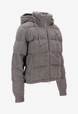 Ralph Lauren Cable Knit Wool-Cashmere Puffer Jacket Gray 211A92614006