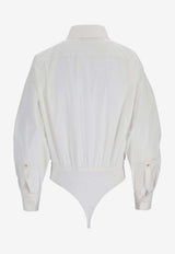 Max Mara Maere Buttoned Bodysuit Shirt White 2611111011600MXMAERE_001