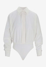 Max Mara Maere Buttoned Bodysuit Shirt White 2611111011600MXMAERE_001