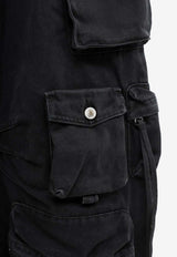 The Attico Washed Denim Cargo Pants Black 260WCP00084DDD104AA_100