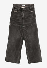 The Attico Overdyed Denim Pants with Cut-Outs Black 260WCP00277CCC129WS_414