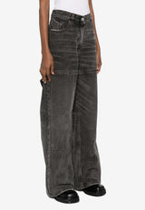 The Attico Overdyed Denim Pants with Cut-Outs Black 260WCP00277CCC129WS_414