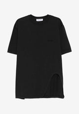 The Attico Slit Crewneck T-shirt Black 260WCT00350JJJ025AA_615