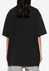 The Attico Slit Crewneck T-shirt Black 260WCT00350JJJ025AA_615