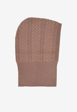 Max Mara Romana Cable Knit Balaclava Brown 2524576012600ROMANA_016