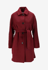 Max Mara Filato Belted Single-Breasted Coat Red 2521016172600FILATO_041