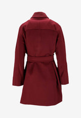 Max Mara Filato Belted Single-Breasted Coat Red 2521016172600FILATO_041