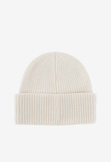 Max Mara Retina Ribbed Wool Beanie White 2524576022MMRETINA_001