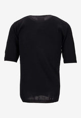Max Mara Gerico Wool Crewneck Top Black 2521366161600GERICO_002