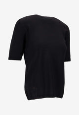 Max Mara Gerico Wool Crewneck Top Black 2521366161600GERICO_002