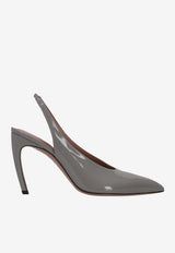 The Attico Viper 95 Patent Leather Slingback Pumps Gray 251WSH00875EEE056AA_084