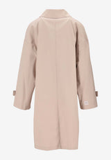 Max Mara The Cube Buttoned Trench Coat with Logo-Patch Beige 2619021034600MTCPETA_002