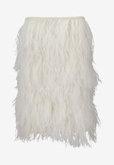 The Attico Feather-Embellished Mini Skirt White 251WCS00282PLL010RA_507