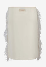 The Attico Feather-Embellished Mini Skirt White 251WCS00282PLL010RA_507