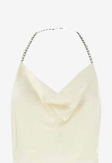 Stella McCartney Falabella Chain Strap Satin Dress Cream 6A06433FU302_9200