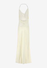 Stella McCartney Falabella Chain Strap Satin Dress Cream 6A06433FU302_9200