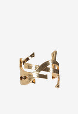 Saint Laurent Cassandre Cuff Bracelet Gold 851101Y1500_7005