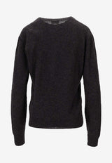 Saint Laurent Cashmere Knit V-neck Sweater Gray 781571Y76LZ_1270