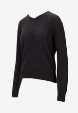 Saint Laurent Cashmere Knit V-neck Sweater Gray 781571Y76LZ_1270