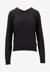Saint Laurent Cashmere Knit V-neck Sweater Gray 781571Y76LZ_1270
