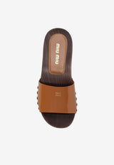 Miu Miu Patent Leather Clogs Brown  5Z425EFA030069_F098L