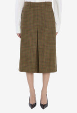 Saint Laurent Plaid Wool Culotte Pants Multicolor 831073Y1M75_2232
