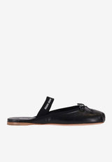 Miu Miu Bow Leather Ballet Flats Black 5F451EF005XUU_F0002