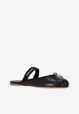 Miu Miu Bow Leather Ballet Flats Black 5F451EF005XUU_F0002
