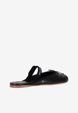 Miu Miu Bow Leather Ballet Flats Black 5F451EF005XUU_F0002