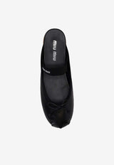 Miu Miu Bow Leather Ballet Flats Black 5F451EF005XUU_F0002
