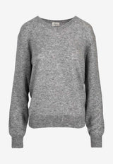 Saint Laurent Cashmere Knit V-neck Sweater Gray 781571Y76LZ_1403