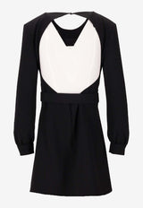 Saint Laurent Embellished-Belt Mini Dress Black 819619Y012W_1000