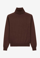 Saint Laurent Turtleneck Wool Knit Sweater Brown 840802YAPK2_2036