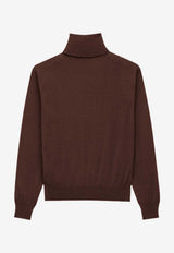 Saint Laurent Turtleneck Wool Knit Sweater Brown 840802YAPK2_2036
