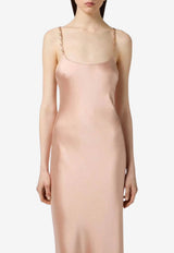 Elisabetta Franchi Chain-Embellished Maxi Dress Beige ABR0757E2_EA1
