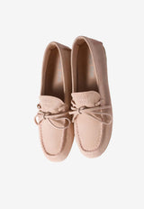 Miu Miu Bow Leather Loafers Pink 5D577EF005054_F0924