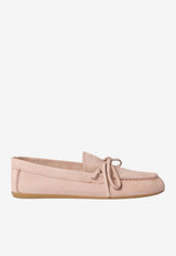 Miu Miu Bow Leather Loafers Pink 5D577EF005054_F0924