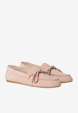 Miu Miu Bow Leather Loafers Pink 5D577EF005054_F0924