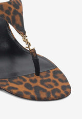 Saint Laurent Cassandre 40 Leopard Print Wedge Sandals Brown 825279AAC9R_2038