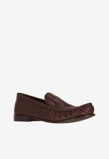 Miu Miu Stitched Leather Loafers Brown  5D499EF015007_F0003