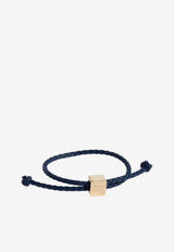 Miu Miu Braided Leather Logo Bracelet Light Blue 5IB7722IGY_F0016