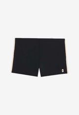 Saint Laurent Cassandre Patch Swim Shorts Black 858311Y38CB_1004