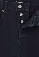 Saint Laurent Logo Patch Straight-Leg Jeans Black 795478Y29WB_1228