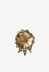 Miu Miu Floral Crystal-Embellished Brooch Gold 5IS1302IEU_F0NXA