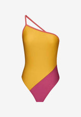 Saint Laurent One-Shoulder One-Piece Swimsuit Multicolor 854778Y37WN_7128